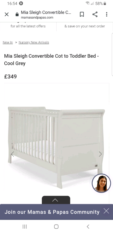 mamas and papas mia sleigh cot bed instructions